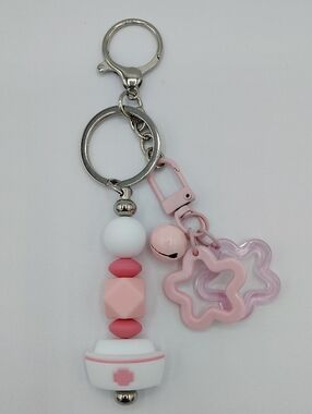 Handcrafted Cute Pink Nurse Medical-Themed Keychain/Bag Charm